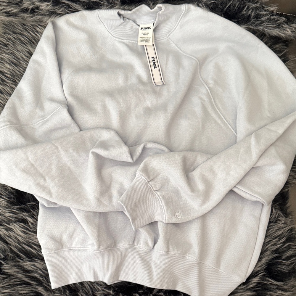 PINK Victoria's Secret Soft Blue Crew Neck Sweater